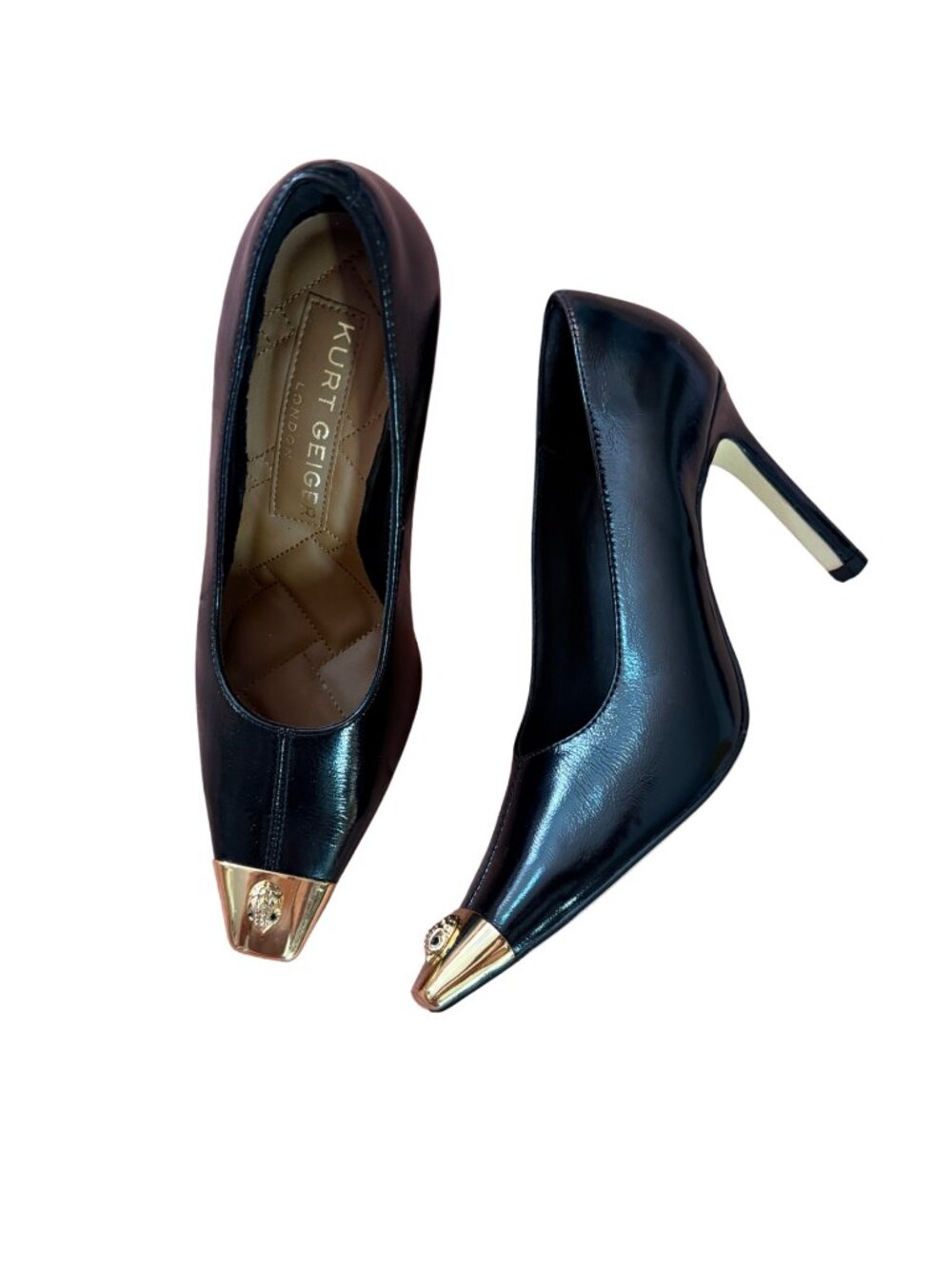 KURT GEIGER Regent Court Heel Black Patent EUC $220 Sz 36 6 - Picture 2 of 5